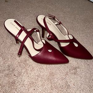 cole haan size 10 new with tags heels burgundy red